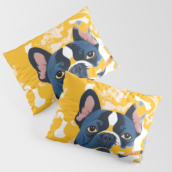 Should I Over Explain Myself or Remain Misunderstood? | Bulldog Pets Funny Quote, Typography Poster Saying Phrase, Cute Quirky Whimsical Dog Animals Naive Illustration Pillow Sham Gallery Image 3