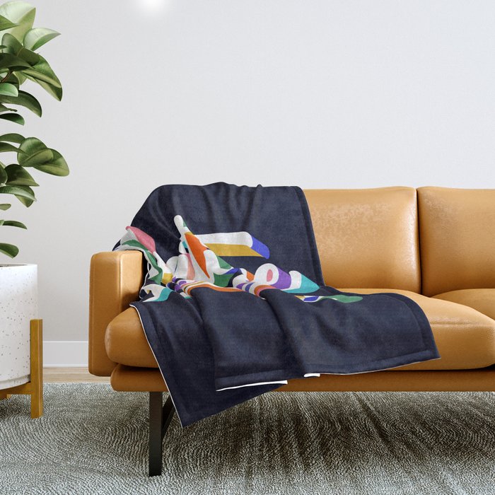 Positive Energy- typography Throw Blanket Gallery Image 1