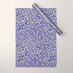 Playful strokes #3 / Beige on Blue Wrapping Paper Gallery Image 1