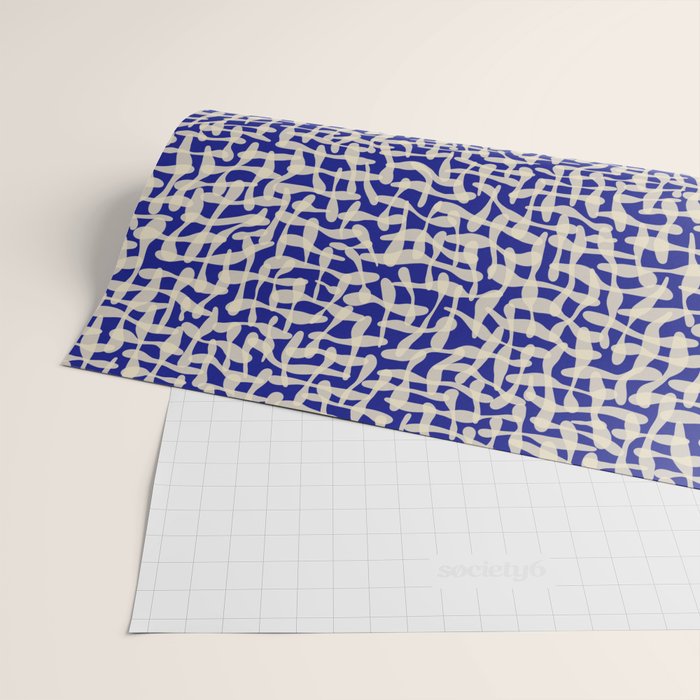 Playful strokes #3 / Beige on Blue Wrapping Paper Gallery Image 2