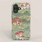 Watercolor moss and mushroom mosaic pattern iPhone Case Gallery Image 1