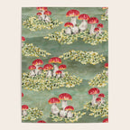 Watercolor moss and mushroom mosaic pattern Poster Gallery Image 4