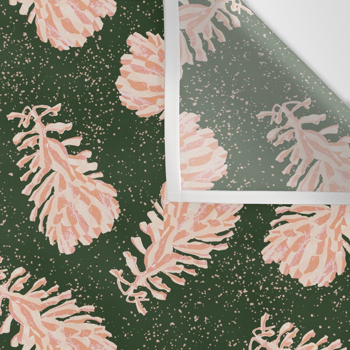 Dancing Pinecones in Forest Green & Pink Wall Tapestry Gallery Image 3