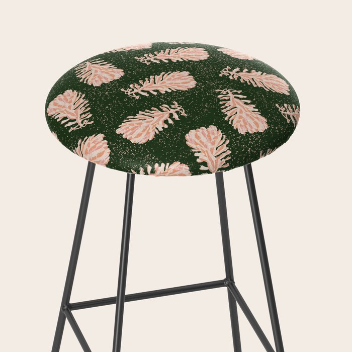 Dancing Pinecones in Forest Green & Pink Stool Gallery Image 2