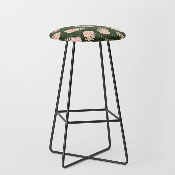 Dancing Pinecones in Forest Green & Pink Stool Gallery Image 1
