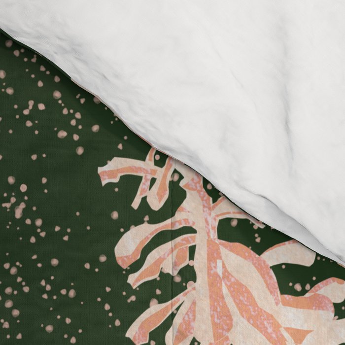 Dancing Pinecones in Forest Green & Pink Comforter Gallery Image 4