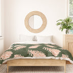Dancing Pinecones in Forest Green & Pink Duvet Cover Gallery Image 3