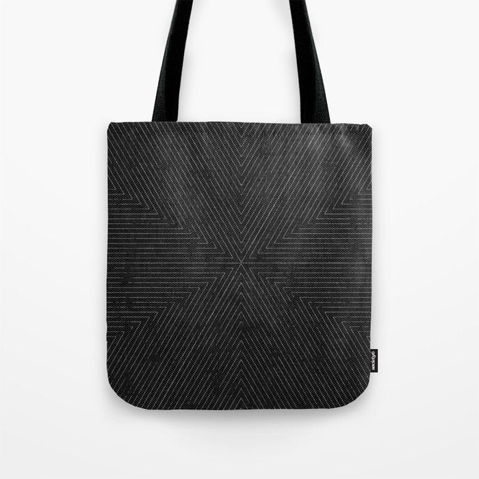 boho triangle stripes - charcoal Tote Bag Gallery Image 1