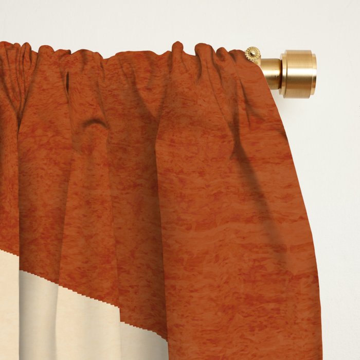 Abstract line art 2 Terracotta 2 Window Curtain Gallery Image 2