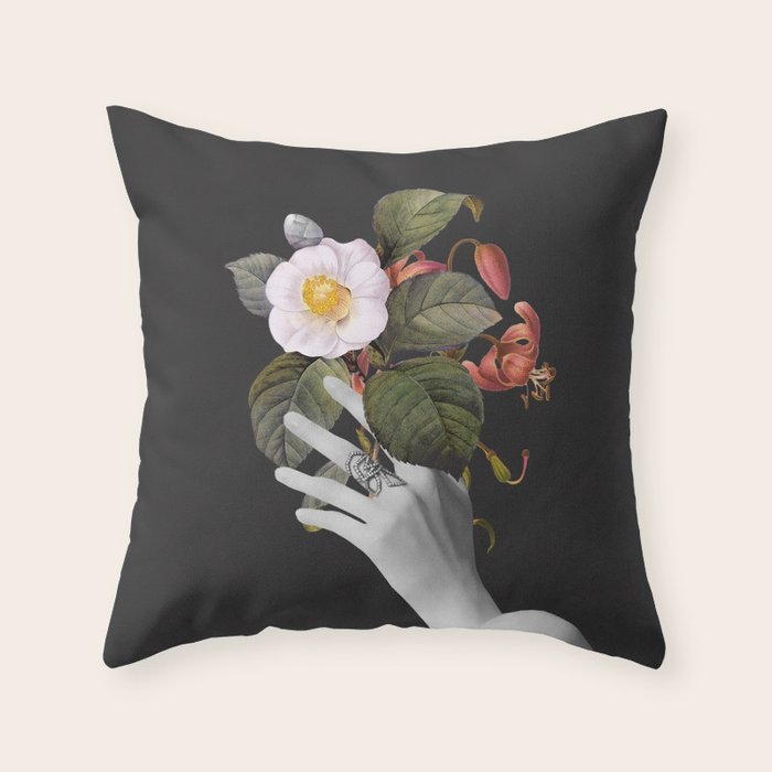 Hands With Flowers Throw Pillow Gallery Image 6