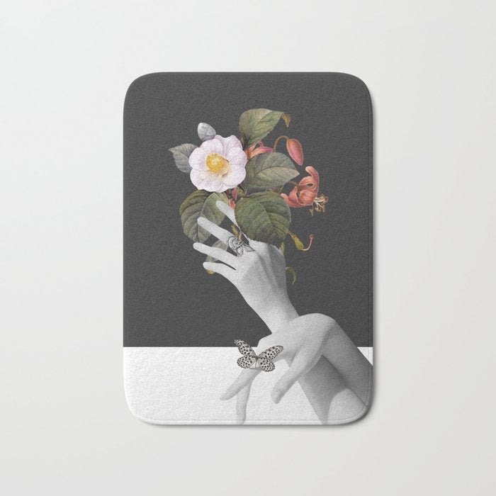 Hands With Flowers Bath Mat Gallery Image 1