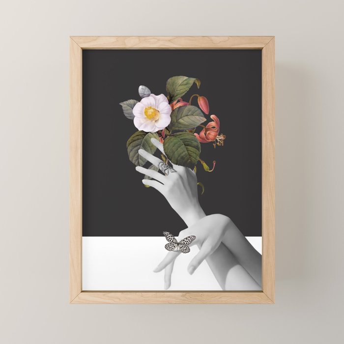 Hands With Flowers Mini Art Print Gallery Image 1
