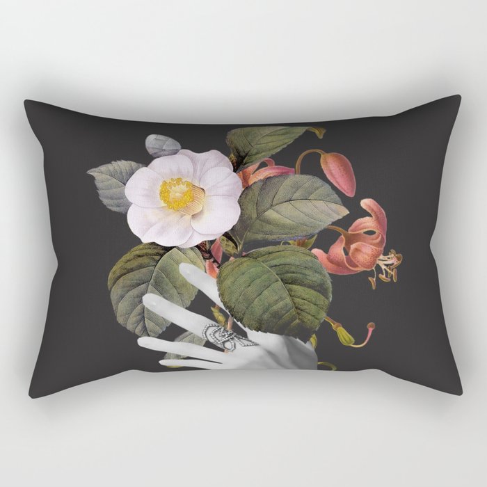 Hands With Flowers Rectangular Pillow Gallery Image 2