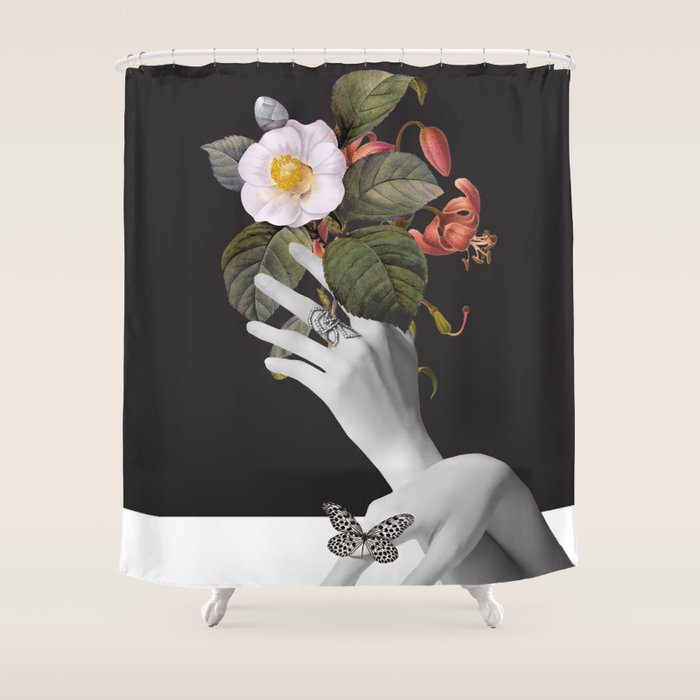 Hands With Flowers Shower Curtain Gallery Image 1