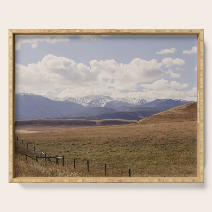 Beartooth Range Foothills x Montana Mountain Landscape Photography Serving Tray Gallery Image 1