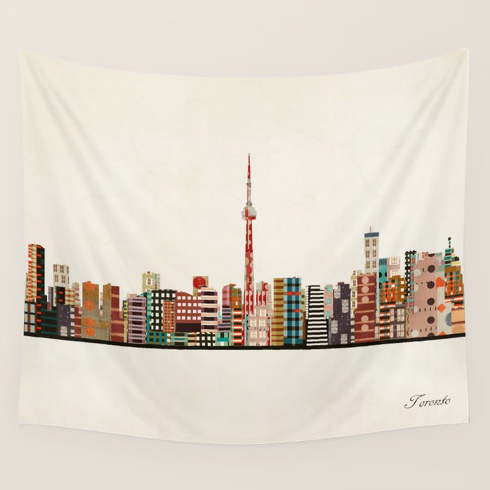 toronto city skyline Wall Tapestry Gallery Image 4