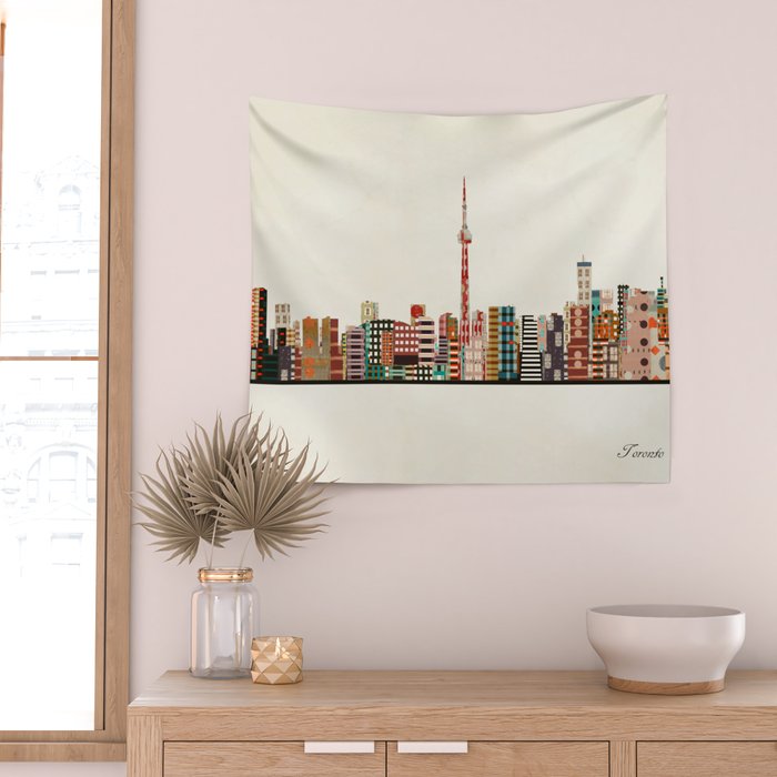 toronto city skyline Wall Tapestry Gallery Image 2