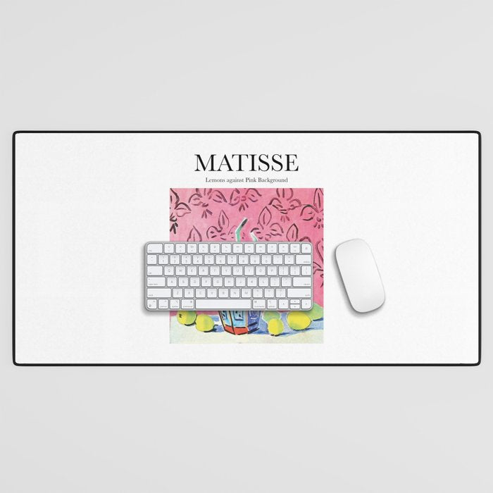 Lemons against Pink Background by Henri Matisse - Artwork Design Desk Mat Gallery Image 1