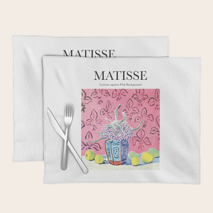 Lemons against Pink Background by Henri Matisse - Artwork Design Placemat Gallery Image 1