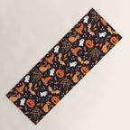 Halloween party illustrations orange, black Yoga Mat Gallery Image 1