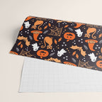 Halloween party illustrations orange, black Wrapping Paper Gallery Image 2