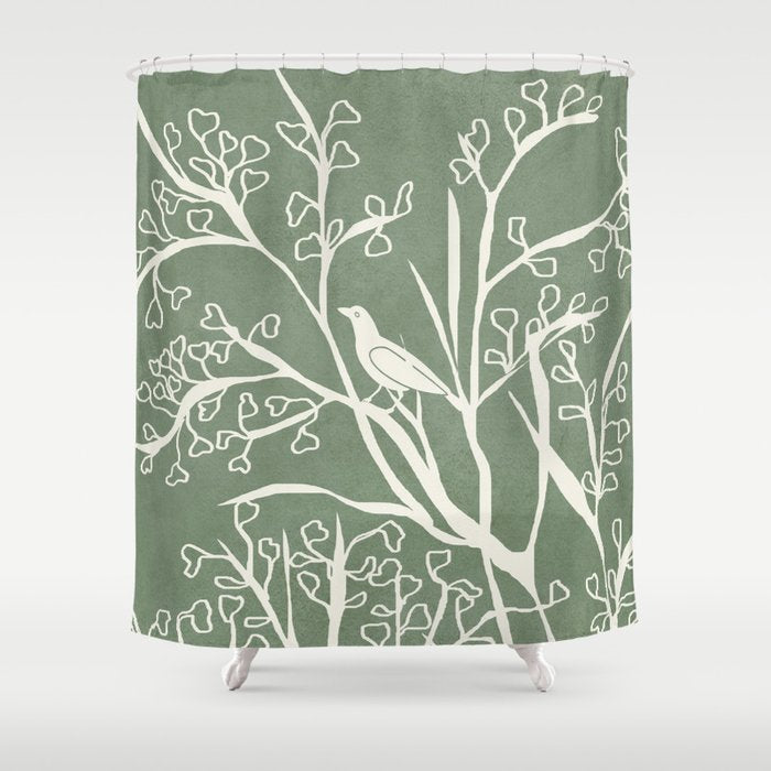 Birds on Branches 02 Shower Curtain Gallery Image 1