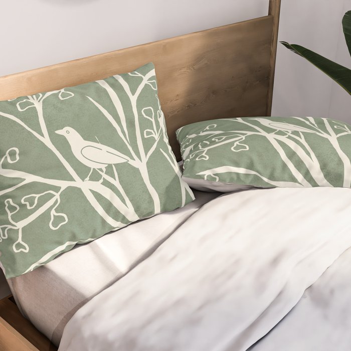 Birds on Branches 02 Pillow Sham Gallery Image 2