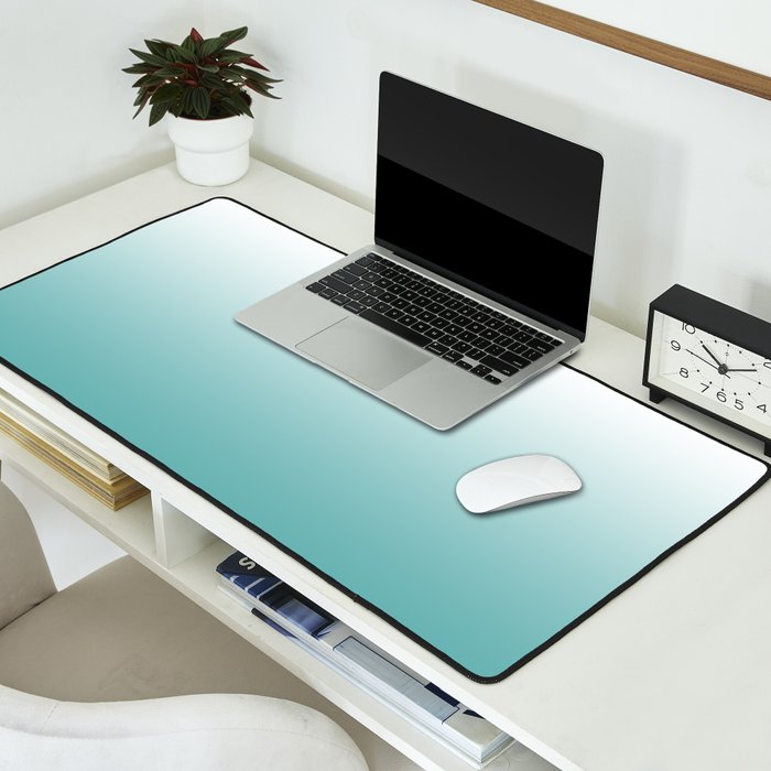 Light Teal Gradient Desk Mat Gallery Image 2