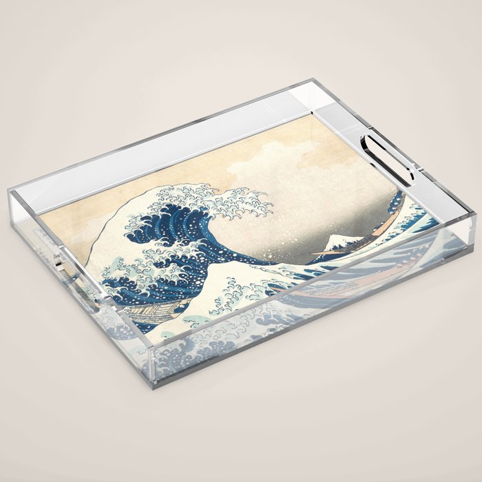 The Great Wave Off Kanagawa by Katsushika Hokusai Thirty Six Views of Mount Fuji - The Great Wave Acrylic Tray Gallery Image 1