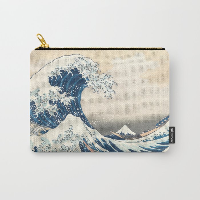 The Great Wave Off Kanagawa by Katsushika Hokusai Thirty Six Views of Mount Fuji - The Great Wave Carry All Pouch Gallery Image 1
