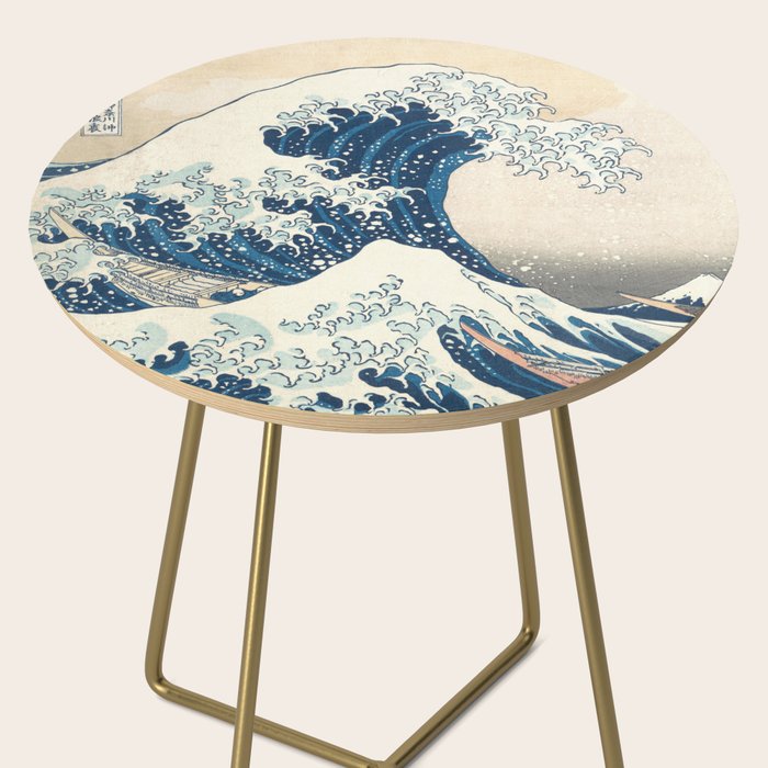 The Great Wave Off Kanagawa by Katsushika Hokusai Thirty Six Views of Mount Fuji - The Great Wave Side Table Gallery Image 2