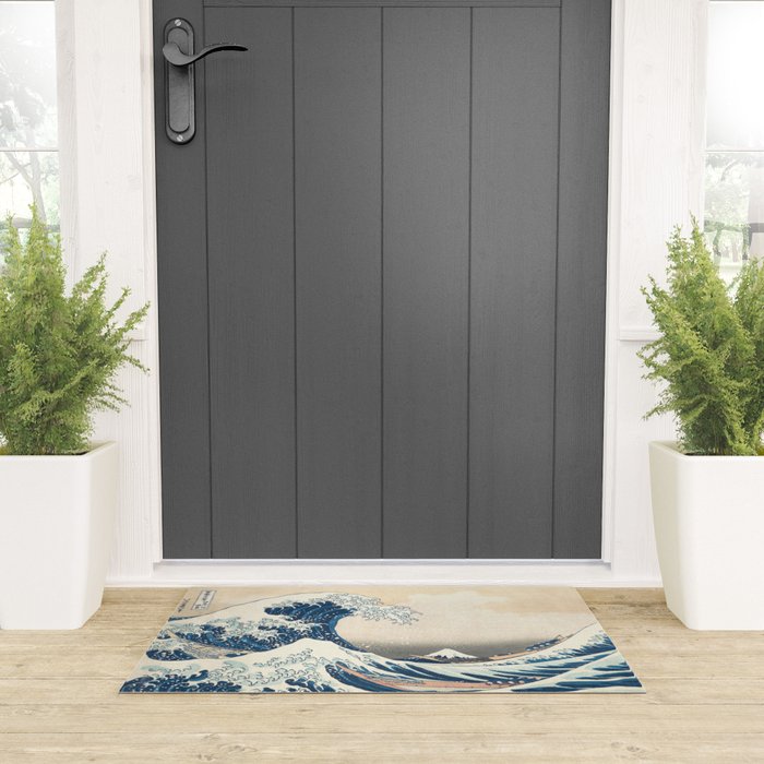 The Great Wave Off Kanagawa by Katsushika Hokusai Thirty Six Views of Mount Fuji - The Great Wave Welcome Mat Gallery Image 3