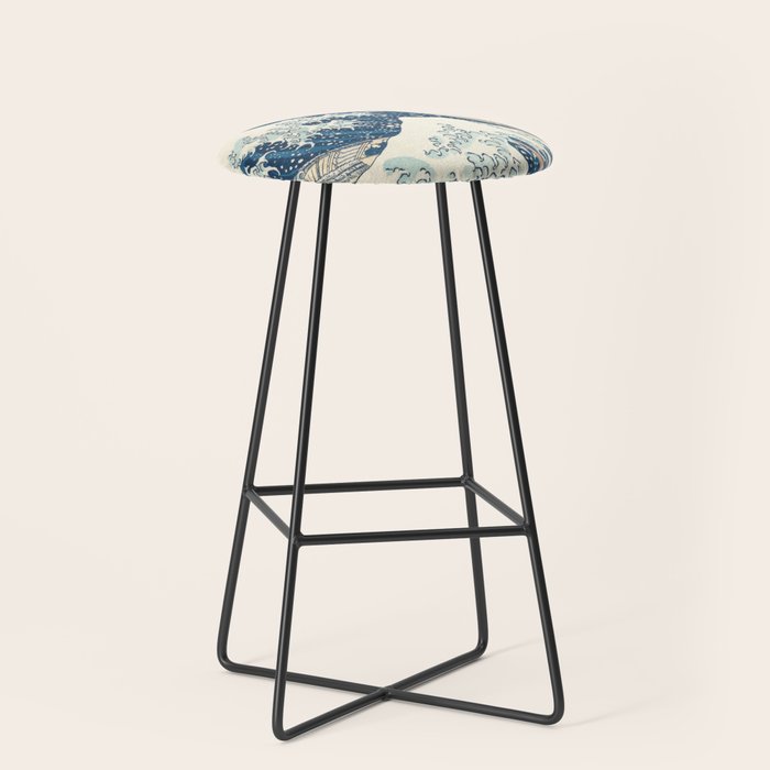 The Great Wave Off Kanagawa by Katsushika Hokusai Thirty Six Views of Mount Fuji - The Great Wave Stool Gallery Image 1