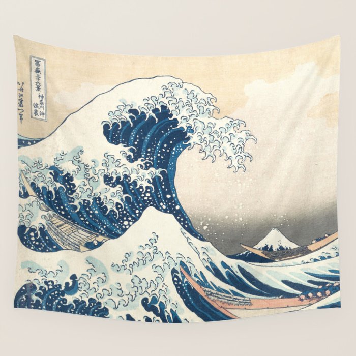 The Great Wave Off Kanagawa by Katsushika Hokusai Thirty Six Views of Mount Fuji - The Great Wave Wall Tapestry Gallery Image 4
