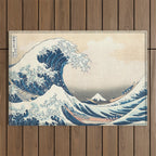 The Great Wave Off Kanagawa by Katsushika Hokusai Thirty Six Views of Mount Fuji - The Great Wave Outdoor Rug Gallery Image 1