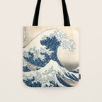 The Great Wave Off Kanagawa by Katsushika Hokusai Thirty Six Views of Mount Fuji - The Great Wave Tote Bag Gallery Image 1