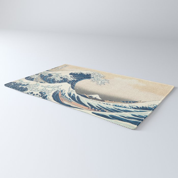 The Great Wave Off Kanagawa by Katsushika Hokusai Thirty Six Views of Mount Fuji - The Great Wave Rug Gallery Image 3