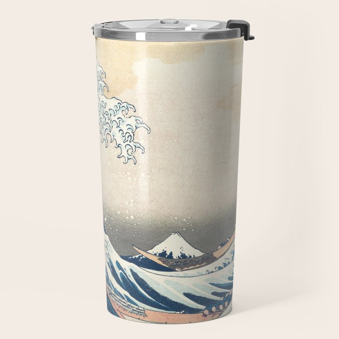 The Great Wave Off Kanagawa by Katsushika Hokusai Thirty Six Views of Mount Fuji - The Great Wave Travel Mug Gallery Image 2