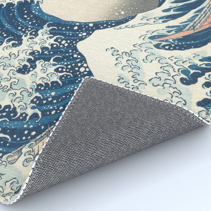 The Great Wave Off Kanagawa by Katsushika Hokusai Thirty Six Views of Mount Fuji - The Great Wave Rug Gallery Image 4