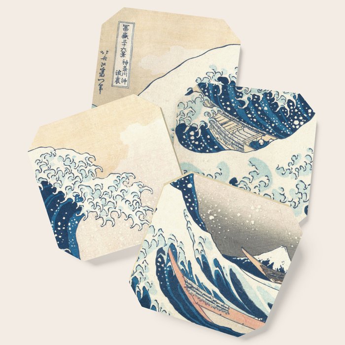 The Great Wave Off Kanagawa by Katsushika Hokusai Thirty Six Views of Mount Fuji - The Great Wave Coaster Gallery Image 1