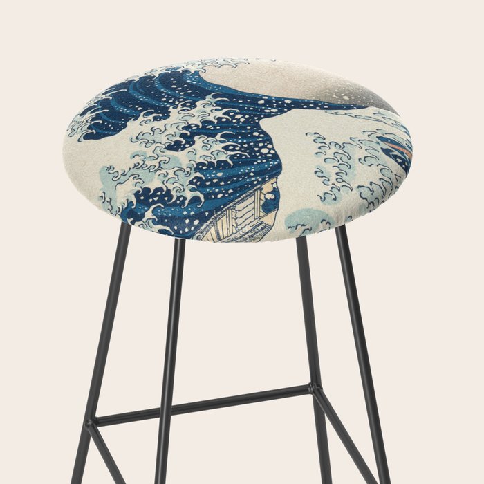The Great Wave Off Kanagawa by Katsushika Hokusai Thirty Six Views of Mount Fuji - The Great Wave Stool Gallery Image 2