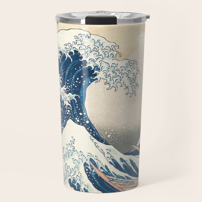 The Great Wave Off Kanagawa by Katsushika Hokusai Thirty Six Views of Mount Fuji - The Great Wave Travel Mug Gallery Image 1