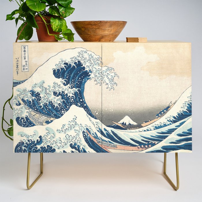 The Great Wave Off Kanagawa by Katsushika Hokusai Thirty Six Views of Mount Fuji - The Great Wave Credenza Gallery Image 1