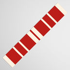 Mid Century Modern Minimalist Geo Chain Geometric Block Stripe Pattern in Red and Cream Table Runner Gallery Image 3