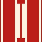 Mid Century Modern Minimalist Geo Chain Geometric Block Stripe Pattern in Red and Cream Coffee Mug Gallery Image 2