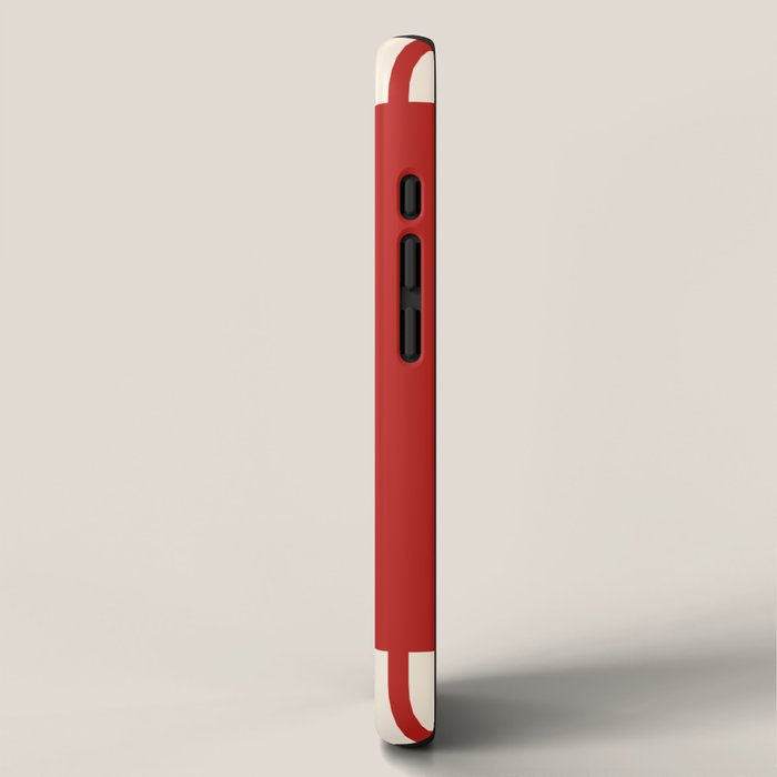 Mid Century Modern Minimalist Geo Chain Geometric Block Stripe Pattern in Red and Cream iPhone Case Gallery Image 2