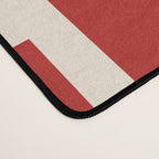 Mid Century Modern Minimalist Geo Chain Geometric Block Stripe Pattern in Red and Cream Desk Mat Gallery Image 4