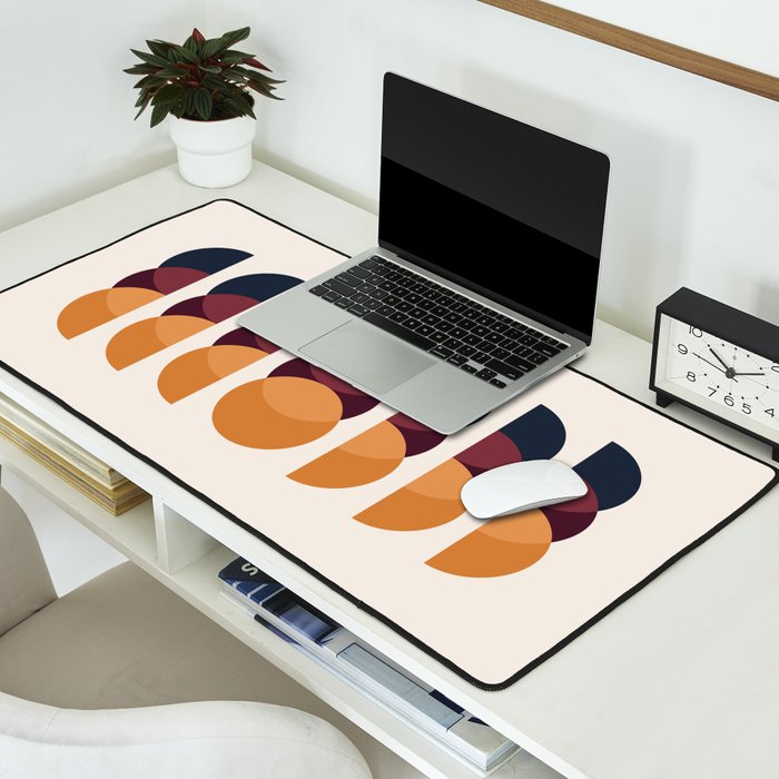 Minimalist Retro Shapes II Desk Mat Gallery Image 2