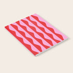 Retro Wavy Lines Pattern in Red & Pink Notebook Gallery Image 2