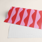 Retro Wavy Lines Pattern in Red & Pink Wrapping Paper Gallery Image 2